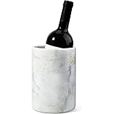 Marble Wine Bottle Chiller Bucket,Versatile Wine Chillers for Bottles, Handcrafted Wine & Champagne Cooler for Parties, Dinner - Luxury Kitchen Utensil Holder Ideal for Wine Enthusiasts, White