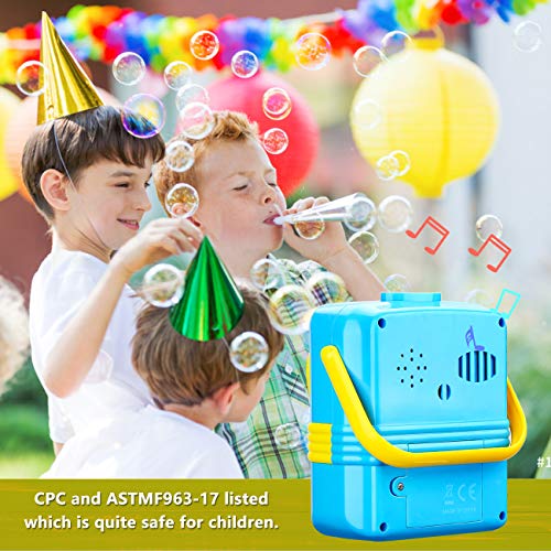 Bubble Machine With Music For Kids Children Toddlers Babies Boys Girls Automatic Durable Bubble Makers Birthday Parties Picnics Parks Bubble Blower Toys 2 3 4 5 6 Years Old Outdoor Battery Operated - Thumbnail 4