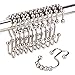 Wimaha Rustproof Shower Curtain Ring Hooks, Stainless Steel Heavy Duty Roller Double Glide Decorative Shower Hooks for Bathroom Rods Curtains Liners, Brushed Nickel, Set of 12