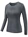 Neleus Women's 3 Pack Dry Fit Athletic Compression Long Sleeve T Shirt,Black,Grey,Blue,X-Large