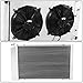 Auto Dynasty Aluminum Radiator Fan Shroud Assembly Compatible with 1974-1988 Chevy Monte Carlo/El Camino/Camaro, 3-Row Aluminum Radiator + 12V Fan Shroud