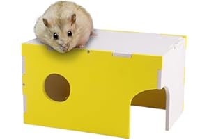 MILIFUN Hamster Houses and Hideouts, Chinchilla House Dwarf Hamster Hideout with Climbing Ladder Slide, Multi-Chamber Small Animal Maze Hut for Hedgehog Syrian Mice Hideout.