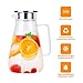 Glass Pitcher Uten Upgrade Clear Water Pitcher with Solid Handle+ Anti-overflow V-opening Mouth Pour Premium Refrigerator Pitcher for Juice,Coffee,Ice Cold Water,Hot Water,Tea,etc - 1.8 L, 62 Oz