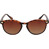 Mass Vision Polarized Bifocal Sunglasses 'The Brilliance' Round Frame Unisex Sun Readers - Spring Hinges & UV400 Protection