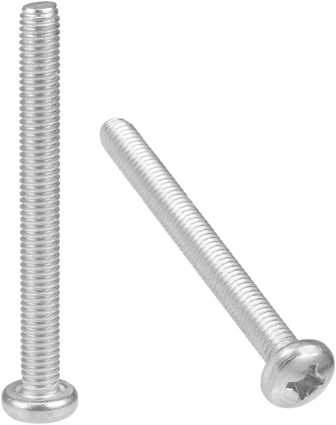 sourcing map M6x60mm Machine Screws Pan Phillips Cross Head Screw 304 Stainless Steel Fasteners Bolts 10Pcs