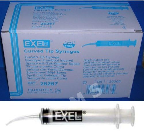 Exel Curved Tip Utility Syringes 12cc/mL 50/BX Non-Sterile Latex-Free Dental Irrigation