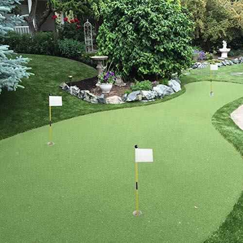 Kofull Detachable Backyard Practice Golf Hole Pole Cup Flag Stick, (3 Sets) Nylon Golf Putting Green Flagstick with Cup for Yard (3cups, 3flags and 3poles) (White) - Thumbnail 5