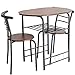 Handi-Craft 3 Piece Compact Dining Set with Table and Matching Chairs, Dark Walnut