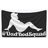 Nacilerto Dad BOD Squad Flag 3x5FT Double Sewn Edges 4 Solid Brass Grommets Premium Fabric Funny Flag for Man Cave Frat Wall College Room Decor (3x5FT)