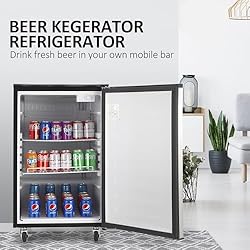 Beer Kegerator, Dual Tap Draft Beer Dispenser, Full