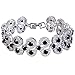 EVER FAITH Silver-Tone CZ December Birthstone Vinstage Style Art Deco Roman Tennis Bracelet Black
