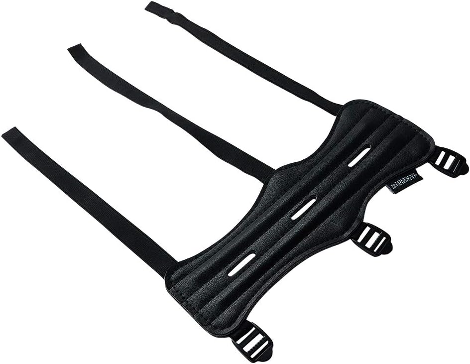 Huntingdoor Archery Protective Gear Kit Arm Guards Forearm Protector Adjustable 3 Straps and Bow Hunting Gloves 3 Finger Guard Leather for LH RH : Sports & Outdoors