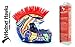 Helmet Hawks ® Motorcycle Helmet Mohawk w/Sticky Hook and Loop Fastener Adhesive - Candy Red