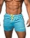 Men's Fitted Shorts Bodybuilding Workout Gym Running Tight Lifting Shorts Pants, Medium, Aqua blue