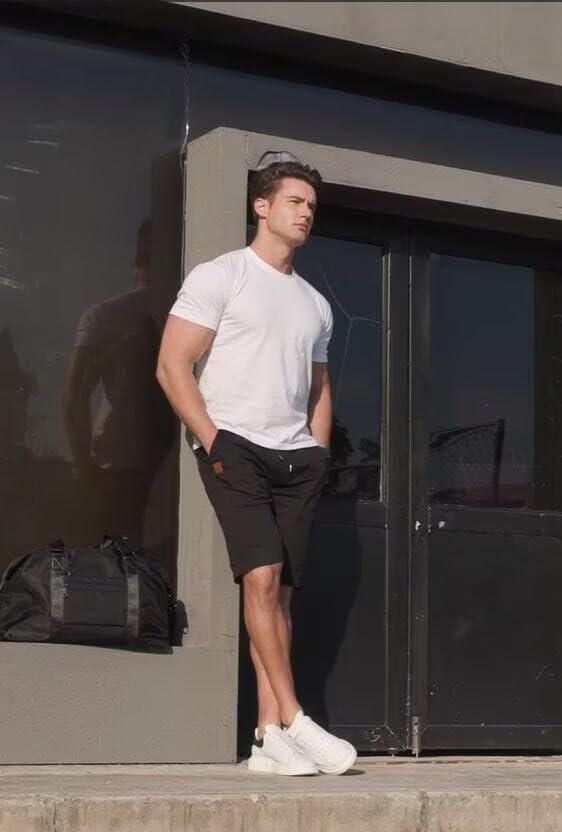 Tansozer Kurze Hosen Herren Shorts Herren Bermuda Sommer Shorts Leicht Atmungsaktiv Chino Shorts Elastische Taille Freizeithose Kurze Hose Männer Baumwolle Stretch Shorts mit Taschen DarkBlue L 2