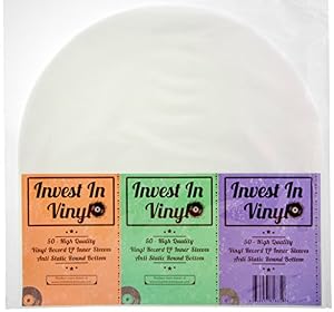 Image of 50 LP Inner Sleeves Anti Static Round Bottom 33 RPM 12" Vinyl Record Sleeves Provide Your LP Collection with The Proper Protection - Invest In Vinyl