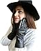 Fownes Women's Cashmere Lined Smart Black Lambskin Leather Gloves 8/XL