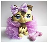 Toy Rare LPS Collie 2210 Stripe Tan Dog Puppy with Accessories Lot Collection Figure Boys Girls Kids Gift (Stripe Tan)