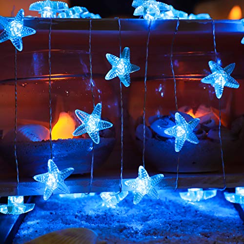 Nautical-Theme-Starfish-String-Lights-10ft-30-LEDs-Ocean-Series-Fairy-Lights-with-Remote-USB-Battery-Operated-LED-Night-Light-Beach-Decorations-for-Home-Christmas-Party-WeddingBlue 51FAwDYWegL