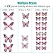 24 PCS Butterfly Wall Decals Butterflies Decor Stickers for Home Decorations Kids Room Bedroom Decor (Pink)
