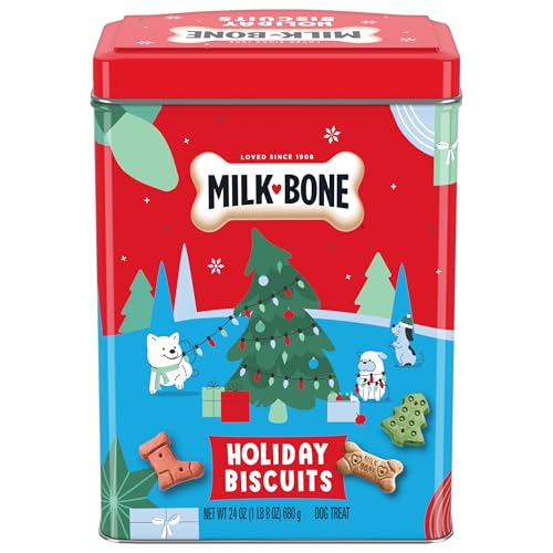 MILK-BONE LIMITED EDITION HOLIDAY DOG TREATS, SMALL BISCUITS, 24 OUNCE REUSABLE TIN