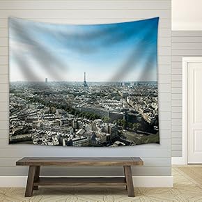 Aerial View of Paris City,France - Fabric Wall Tapestry Home Decor - 51x60 inches