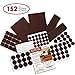 Seddox Premium Felt Furniture Pads Set - 152 Pieces Including Bonus Rubber Bumper Pads - Self Stick Extra Adhesive Hardwood Floor Protectors, Felt Pads for Furniture Feet Brown