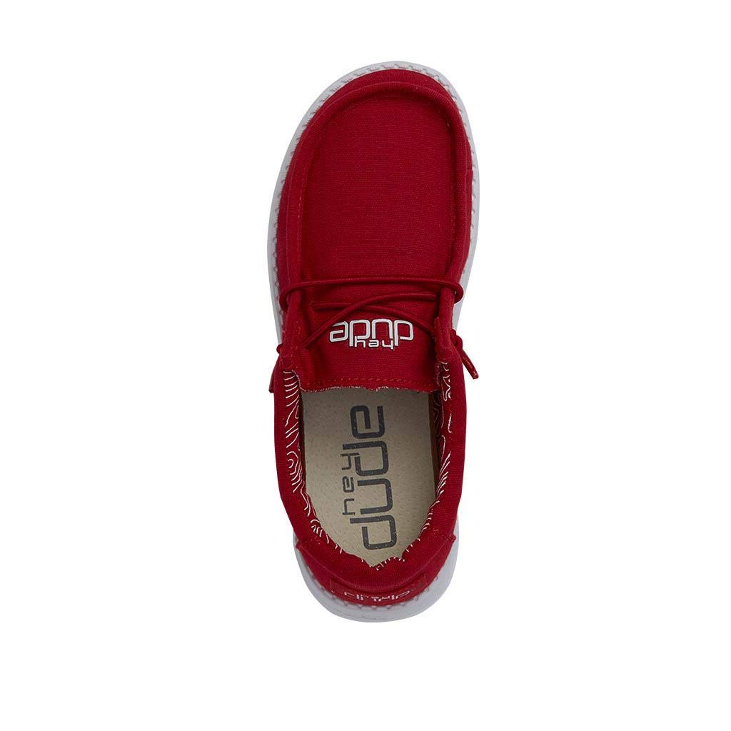 13, Red Hey Dude Wally Youth Shoes 