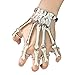 FEFE Skull Fingers Metal Skeleton Slave Bracelet Ring Gothic Halloween