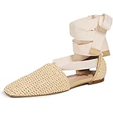 Andrea Gomez Women's Desi Flats, Natural Raffia, 6 Medium US