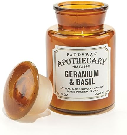 Paddywax @ WOWOOO Paddywax APOTHECARY 8oz Soy Wax Candle - Geranium &amp; Basil
