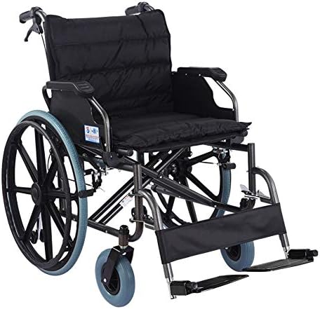 HEIFEN Wheelchair Seat Enlargement Width Load-Bearing 56cm Silk Cotton Padded Cushion 175kg Removable Foot Pedal Lifting Foot Pedal Solid Tire with Non-Return Design