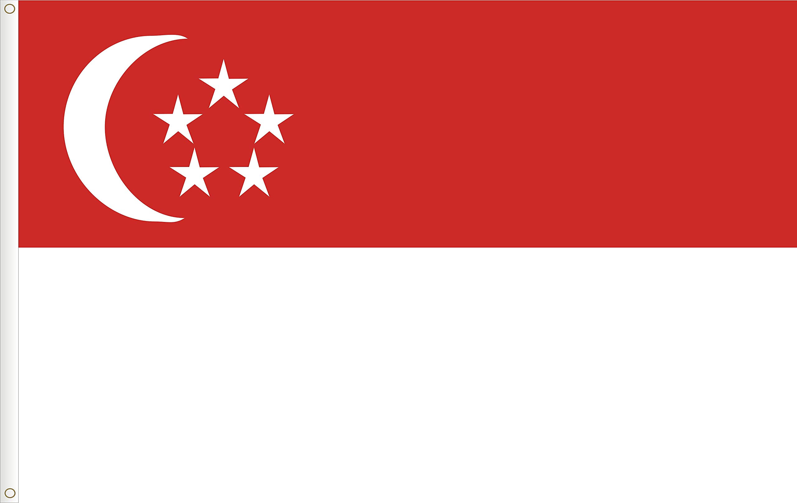 FLAG OF SINGAPORE. ECONOMY POLYESTER QUALITY. BIG SIZE 150X90