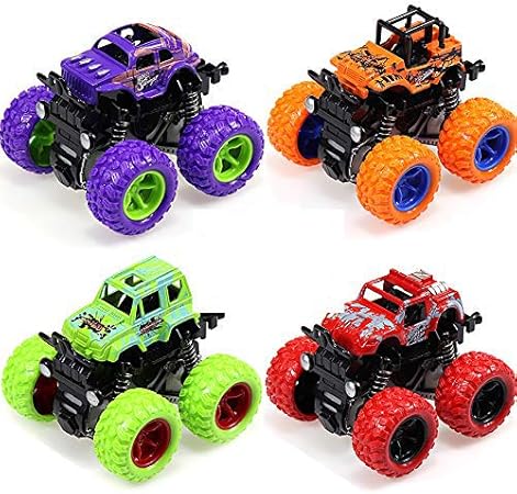 Amazon モンスタートラックおもちゃ4点セット 摩擦動力慣性車玩具 1 36ビッグフット車 4輪駆動 360度回転 ロッククライミング オフロードカー モンスタートラックおもちゃ 子供 男の子 ギフト おもちゃ おもちゃ