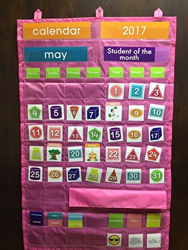 Calendar and Weather Pocket Chart + Pocket Chart Cards + Fonts 4 Teachers Deluxe CD | Pocket Charts for Classroom, Preschool &amp; Kindergarten | The Best Learning Resources for Teachers &amp; Kids