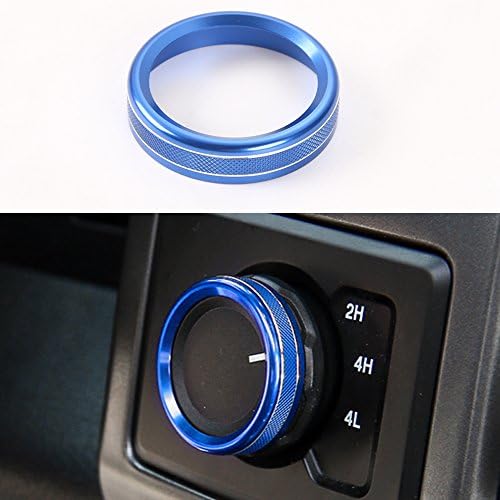 KUJOOYKUJOOY Aluminum Alloy Car Inner 4WD Switch Knob Ring Cover Trim for Ford F150 XLT 2016 2017 2018 2019