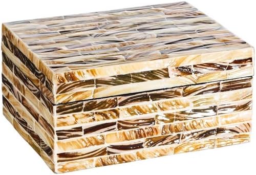 Caja joyero marrón de nácar rústica para Dormitorio Bretaña - LOLAhome: Amazon.es: Hogar