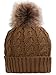 Simplicity Men / Women's Winter Hand Knit Faux Fur Pompoms Beanie Hat