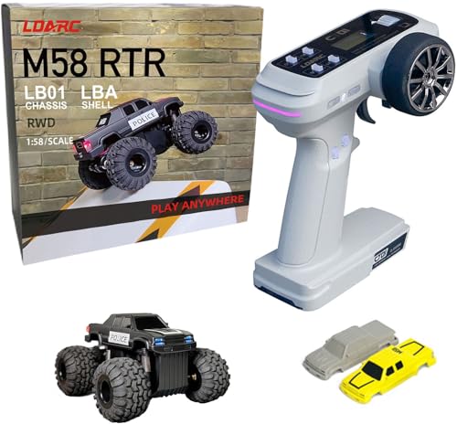 Photo 1 of LDARC 1:58 Scale Mini RC Car RTR 2.4GHz Desktop Monster Truck Hobby Grade Remote Control Vehicle Model Comes with 2 Replaceable Body Shell