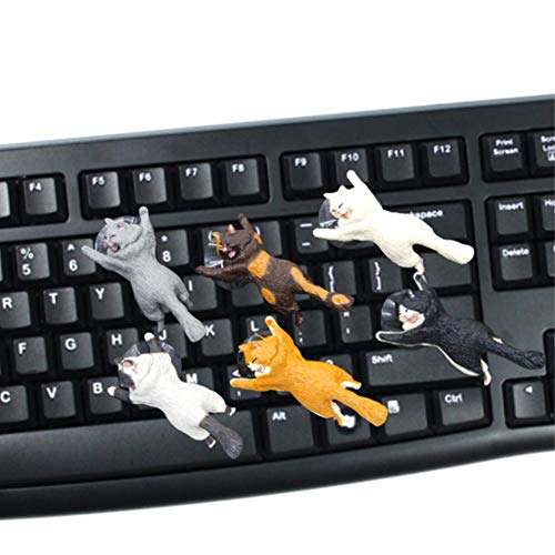 JBBERTH 6 Pack Different Cats Smart Phone Sucker Holder Cute Cat Support Resin Cell Phone Holder Stand Sucker Tablets Desk Sucker Smartphone Holder - Thumbnail 7