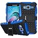 ykooe Phone Case for Samsung Galaxy J3 2016 Dual Layer Silicone Protective Cover with Stand for Samsung Galaxy J3 2016/Express Prime/Amp Prime- Blue
