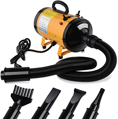 Free Paws Pet Dog Grooming Hair Dryer 2 Temperature Adjustable with 4 Different Nozzles