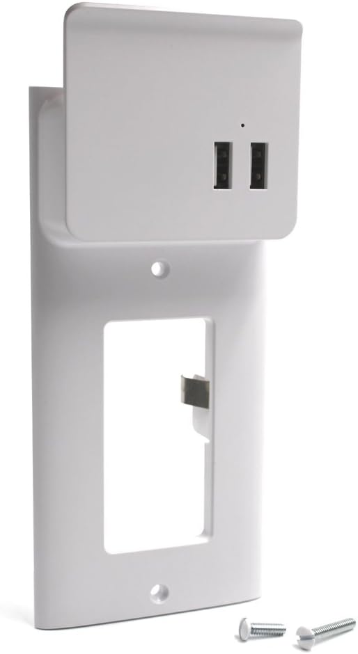 USB Outlet Wall Plate DIY Wall Outlets Cover Plate Replacement with Dual USB Charging Ports, No Wiring Need, Compatible with 15Amp Standard outlets (1pcs VG-500)