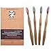 Natural Organic Eco Friendly Bamboo Toothbrush Adult Medium Nylon Bristles, 100% Plastic Free & Biodegradable Handle & Packaging, Sustainable Dental Care, 4-Pack