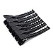 Alaboudi Rubber Coated No-slip Grip Croc Hair Styling Clips Black 6 Pack