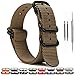 SIMCOLOR 1.5mm Zulu Watch Bands,Military Nylon Replacement Watch Strap with Black Heavy Duty Buckle 18mm 20mm 22mm or 24mm(24mm,Khaki)