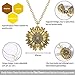 You Are My Sunshine Necklace, Sunflower Necklace and Earrings Set, Mother Daughter Necklace, Engraved Pendant Locket Necklace, Jewelry for Women and Girls with Gift Box (Sunshine antique-gold)