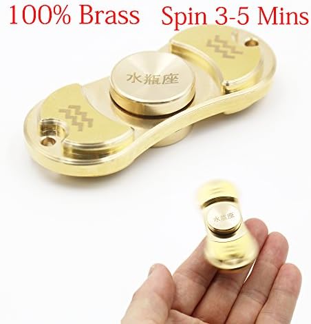 Fidget Spinner, XINGPOLD Finger Spinner Hand Spinner Toy, Fast Bearing EDC Focus Toy For Killing Time Relieves Stress And Anxiety And Relax for Children And Adults (Brass Aquarius)