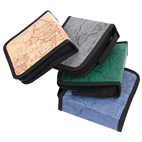 Mochiglory EVA World Map Pattern CD/DVD Bag 40/80 Discs Storage Carry Case Holder Wallet Carry Organizer - Thumbnail 6
