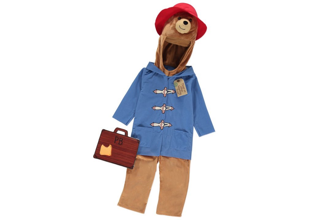 Officially licensed Paddington Bear fancy dress Children's Book Week Costume, Age 3-4 Years, with Duffel Coat, Character Hood and Felt Suitcase. Made under licence for the George Collection